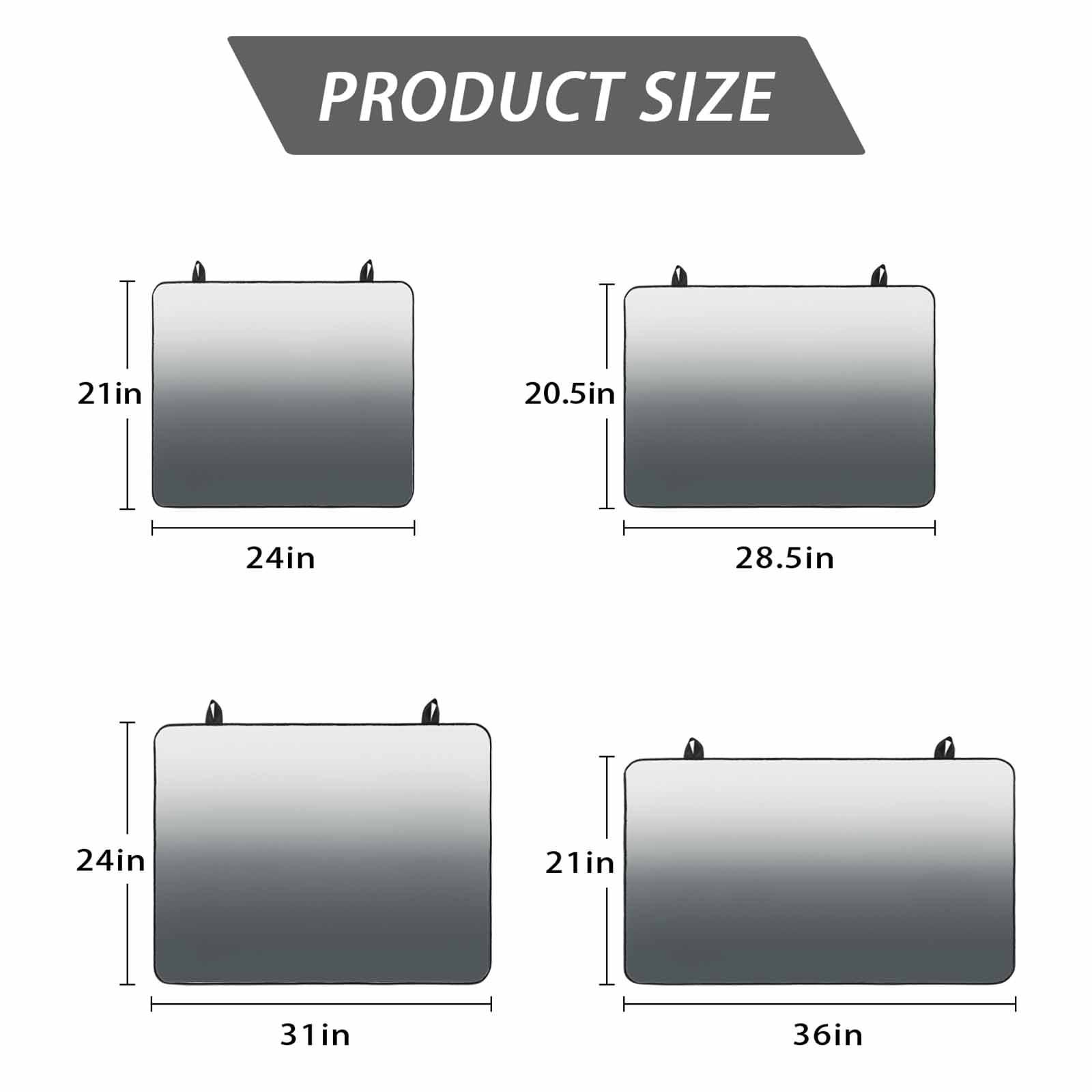 Grey Ombre Stove Top Cover for Electric Stove, Heat-proof & Non Slip Glass Top Stove Cover Protector, Gray White Gradient Modern Abstract Art Kitchen Flat Cooktop Rubber Mat 28.5x20.5 Inches