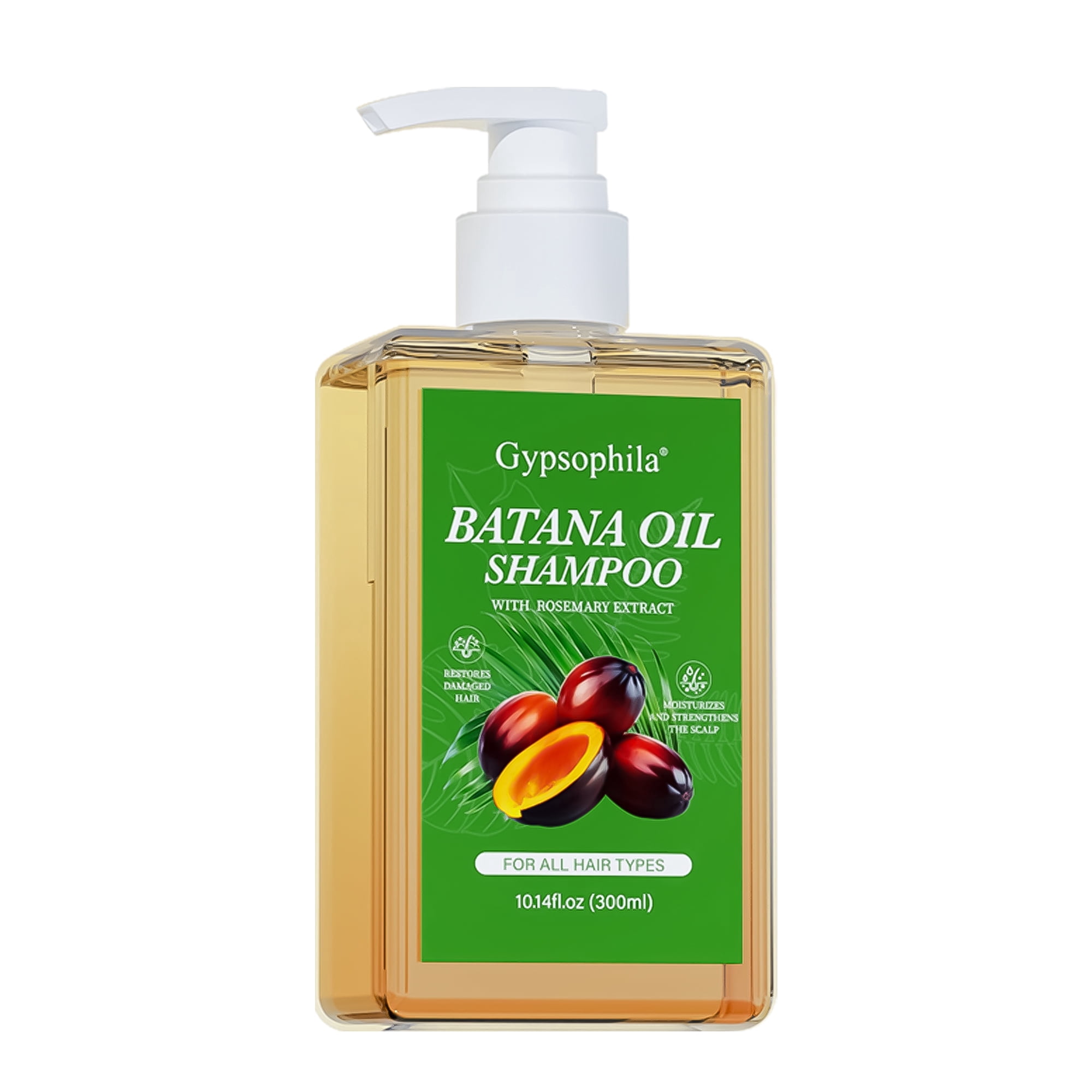 Gypsophila Rosemary Shampoo Batana Oil Shampoo Strengthening Shampoo, Gently Cleanses Scalp and Helps Hair Care and Strengthen Weak and Brittle Hair 10.14 oz