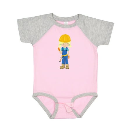 

Inktastic Construction Girl Blonde Hair Cute Girl Hammer Gift Baby Girl Bodysuit