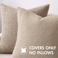 thumbnail image 2 of SANMADROLA Set of 2 Textured Boucle Throw Pillow Covers 18x18 Inch Accent Solid Pillow Cases Cozy Soft Decorative Couch Cushion Case for Chair Sofa Bedroom Living Room Home Decor, Light Tan, 2 of 6