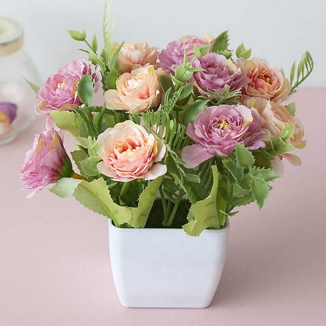 Realistic Artificial Bonsai Decorative UV Resistant Potted Fake Flower DIY Crafts Home Decor