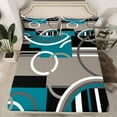 thumbnail image 2 of Manfei Geometric Circle Lines Bed Sheets,Modern Geometric Artistic King Sheets,Blue Black Gray Sheet Set For Girls Boys,Super Cozy Room Decor,4 Pieces, 2 of 7