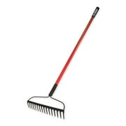 Bully Tools 92379 12-Gauge 16-Inch Bow Rake with Fiberglass Handle and 16 Tines, 66-Inch