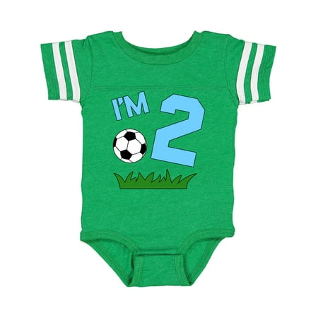 

Inktastic Im Two! second birthday soccer Gift Baby Boy or Baby Girl Bodysuit