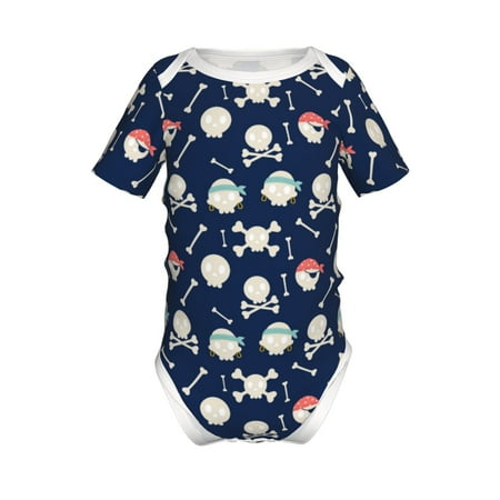 

Lukts Pirate Skulls 1 Print Baby Short Sleeve Romper Onesie for Newborn Baby Boys and Girls-2 Years