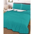 thumbnail image 3 of Quilts Twin Size, Pure Teal Green Soft Comforter Bedding Set for Bed, Simple Solid Color Lightweight Quilted Bedspread with Pillow Cover(2 Pieces) for All Season, 68x86 Inch, 3 of 6