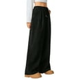 thumbnail image 3 of Women'S Wide Leg Pants Corduroy High Waist Palazzo Pants Comfy Baggy Trousers Black S, 3 of 9
