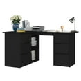 thumbnail image 2 of vidaXL Corner Desk Black 145x100x76 cm Engineered Wood, 2 of 5