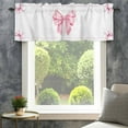 thumbnail image 4 of Cute Pink Bow Valances for Windows Pink Ribbon Day Mother's Day Valentine's Day Rod Pocket Curtain Valance Window Treatment Short Curtains for Kitchen Living Room, 42"x12", 4 of 9
