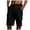 Black, variant on Cargo Shorts for Men Cotton Linen Lightweight Elastic Waist Straight Leg Relaxed Fit Beach Shorts with Pockets