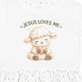 thumbnail image 4 of Inktastic Jesus Loves Me Lamb Girls Toddler Dress, 4 of 5