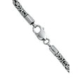thumbnail image 4 of KUZZOI Men 0.20" Byzantine Box Link Necklace Chain 925 Silver 20 - 24 inch, 4 of 7
