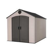 Lifetime Lockable DIY Polyethylene Storage Shed, 71.1 Sq. ft., 8' x 10', Tan & Dark Gray (60371)