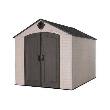 Lifetime Lockable DIY Polyethylene Storage Shed, 71.1 Sq. ft., 8' x 10', Tan & Dark Gray (60371)