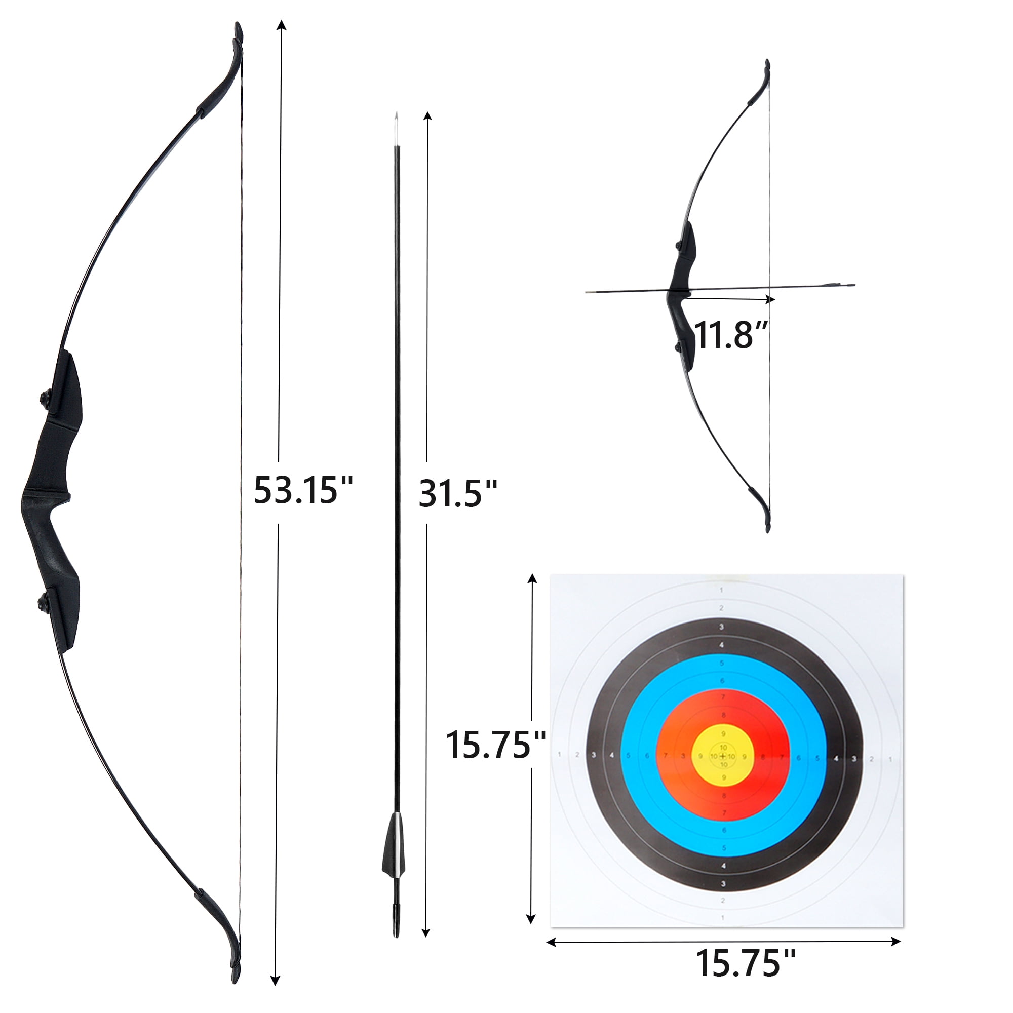 Petoto Bow and Arrow Set, 51" Recurve Bows for Adults/Beginners 30lbs, Archery Set for Left and Right Handed Outdoor Target Practice