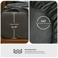 thumbnail image 6 of MooMee 100% Washed Cotton Sheet Set King Linen Like Textured Breathable Durable Soft Comfy 4pcs (Dark Grey), 6 of 6