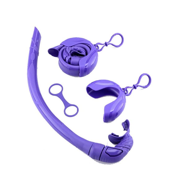 Soidarity Tubo de esnórquel plegable profesional con caja de almacenamiento, manguera de respiración para buceo, equipo para deportes Deportes acuáticos Violeta