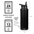 thumbnail image 3 of Termo para Café y Agua de Acero Inoxidable 40 Oz (1200 ml): Contiene 3 Tapas para Diferentes tipos de Bebidas, Ideal para Mantener la Temperatura Deseada (Black), 3 of 5