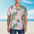 thumbnail image 4 of Lsque Lilies Flowers pattern Hawaiian Shirt for Men, Unisex Summer Beach Casual Short Sleeve Button Down Shirts-X-Large, 4 of 9