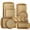 Gold, variant on HONGBAKE 9-Piece Non Stick Bakeware Sets with Wave Texture for Reduced Grease, 0.8mm Thick Non Toxic Baking Pans Set, Includes Stackable Cookie Sheets for Oven, Gold