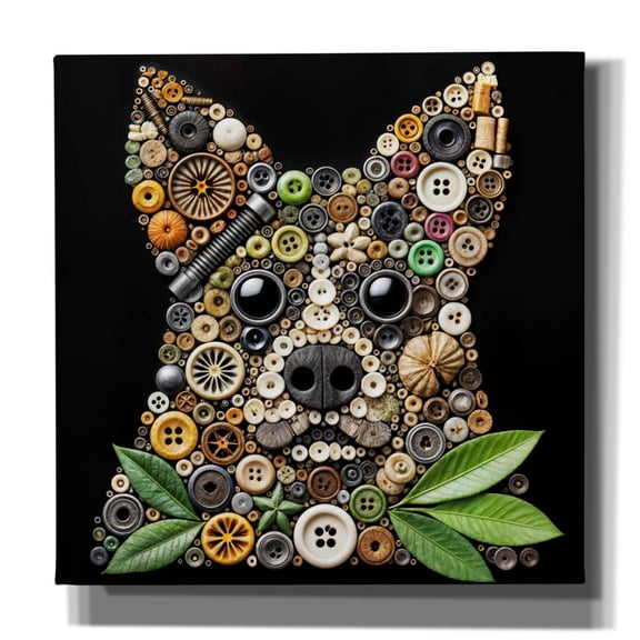 Epic Graffiti 'Dog Collage' by Rey Klimt Canvas Wall Art, 37" x 37"
