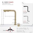 thumbnail image 3 of Stylish Single Handle Brushed Gold Stainless Steel Lift Up Kitchen Faucet K-152G, 3 of 12