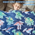thumbnail image 4 of Glow in The Dark Dinosaur Blanket Soft Fleece Throw for Kids Toddler 40x50, 4 of 6