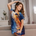 thumbnail image 3 of Naloa Galactic Dog Swirls Art Print Women Nightgowns,Womens Loungewear,Short Sleeve Sleepwear,Comfy Ladies Nightdress, 3 of 6