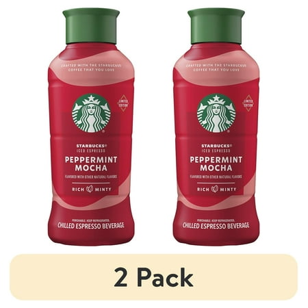 (2 pack) Starbucks Iced Espresso Classics 40z - Peppermint Mocha Latte with Cow Milk