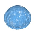 thumbnail image 1 of YFYANG Women's Double Waterproof Shower Cap, Blue Snowflake Pattern Reusable Hair Cap for All Hair Styles and Head Sizes, 1 of 9