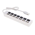 thumbnail image 1 of 7 Ports USB Hub Splitter with On/Off Switches Long Cord for Laptop Desktop PC Computer Charging Devices Data Transfer, 1 of 1