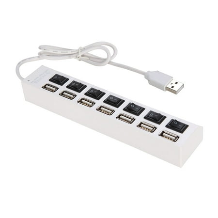Amdohai 7 Ports USB Hub Splitter with On/Off Switches Long Cord for ...