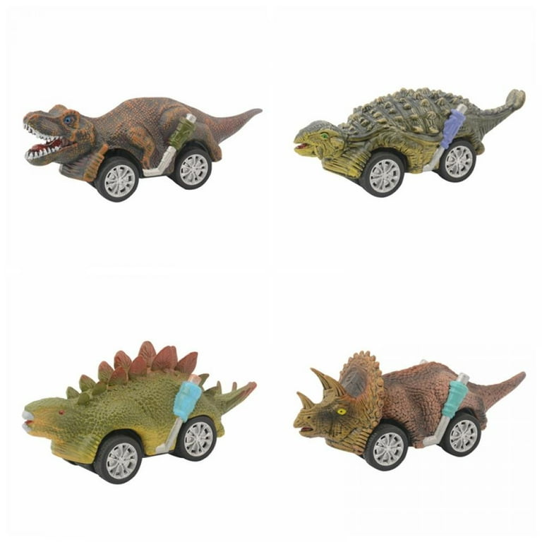 Dinosaur Toys Pull Back Car for Kids 4 Pack,Dino Cars Toys Vehicles Monster  Truck for Boys Girls,Mini Push Back Cars Dinosaur Games for Toddlers Ages 