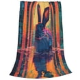 thumbnail image 2 of Fuzoiu Neon Rabbit In Archway Print Ultra-Soft Micro Fleece Blanket,All Seasons Flannel Throw, Lightweight Blanket for Bed, Sofa, Couch, Movie Night, Camping, and Travel-80"x60", 2 of 7