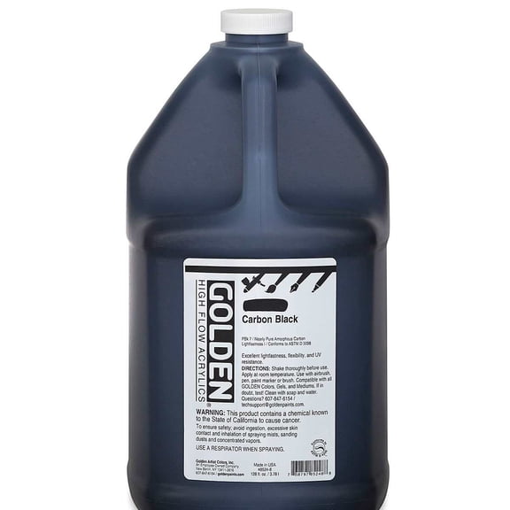 Golden High Flow Acrylics, 128 oz, Carbon Black