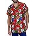 thumbnail image 2 of Chemise Hawaïenne Funky, Cerise Perroquet, Rouge, 4XL, 2 of 4