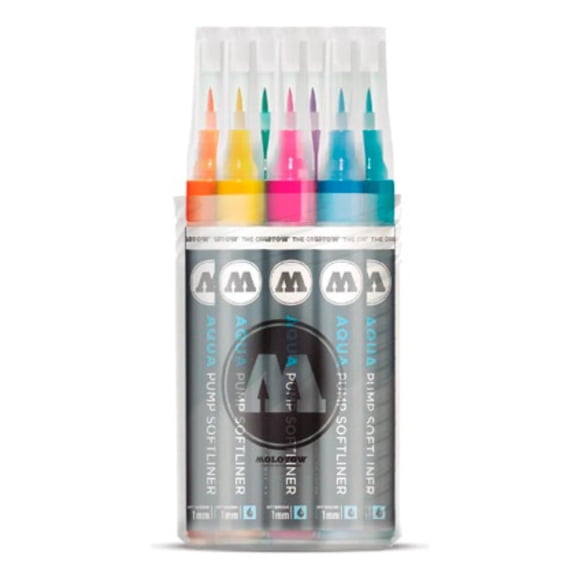 Marcadores Acuarelables Molotow Aqua Pump Softliner 1mm Multicolor