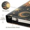 thumbnail image 3 of FORMRS 3 Ring Photo Album 4"x6" Self Adhesive Large Capacity PU Leather Cover, Sun Moon and Stars Pattern, 3 of 8