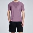thumbnail image 2 of Dianli Gifts Men’s Ice Feel Summer Sports Set, Short Sleeve Breathable Quick-Dry Two-Piece Running Workout Outfit, Casual Comfortable Activewear for Fitness, Training, or Gym Pink M, 2 of 10
