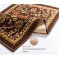 thumbnail image 4 of Well Woven Non-Skid/Slip Rubber Back Antibacterial 5' x 7' Area Rug Timeless Oriental Brown Traditional Classic Sarouk Thin Low Pile Machine Washable Indoor & Outdoor Kitchen Hallway Entry, 4 of 4