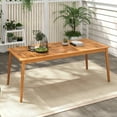 thumbnail image 2 of Gymax 8-Person Outdoor Acacia Wood Dining Table w/ 1.96'' Umbrella Hole Rectangular, 2 of 10