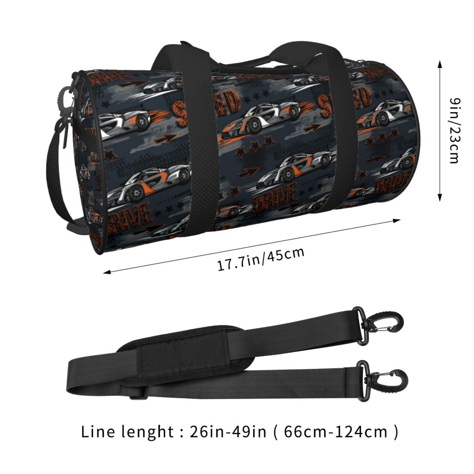 Defioc Cool Sports Car for Travel Duffle Bag,Weekender Bag Carry On Tote Bags Hospital Bag Large Capacity Sport Gym Bag for Men Women Fit for Trave, Gym,Weekend