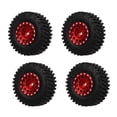 thumbnail image 2 of Juego de 4 neumáticos y ruedas RC, llantas de aleación de aluminio, neumáticos de goma para TRAXXAS 1/18 para Axial SCX24 1/24 RC Car rojo YUNYI BRAND  Deportes, 2 of 8