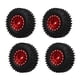 thumbnail image 2 of Neumáticos RC de 4 piezas y neumáticos de Goma Hub de llantas de aleación de aluminio de grupo de ruedas, adecuados para traxxas 1 / 18 eje scx24 1 / 24 RC rojo, 2 of 10