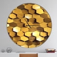 thumbnail image 2 of Designart 'Golden Honeycomb Wall Texture ' Modern wall clock, 2 of 6