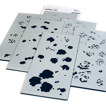 UPC: 0736952871701 | Pinkfresh Studio Stencils 4 X9  6/Pkg-Painted Peony Layering