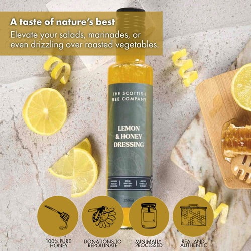 Scottish Bee Company Lemon Honey Dressing 250g, British Import (Pack of 2)