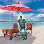Outdoor Decorative Turtle Surfboard Wall Art, PVC, Weather Resistant, Surfboard Sign (2 Foot)