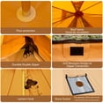thumbnail image 4 of Cotton Canvas Bell Tent with Stove Jack, 13.1ft/4m Yurt for Family Glamping Camping, 4 Season Tent with  Floor, 4 of 9