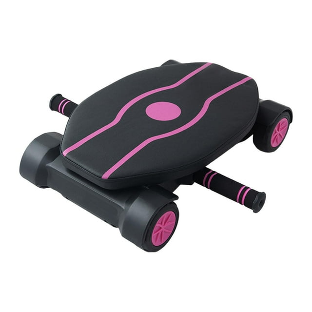 koolsoo Roue Abdominale Équipement d'Entraînement Professionnel Antidérapant avec Quatre Roues Retour Automatique Opérations Silencieuses Exerciseur Abdominal Rose